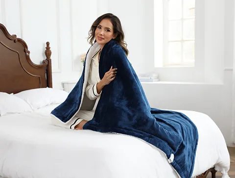 Manta de flanela Sherpa elétrica